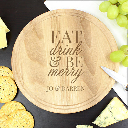 Personalised Eat Drink & Be Merry Rectangular Chopping Board - image 3
