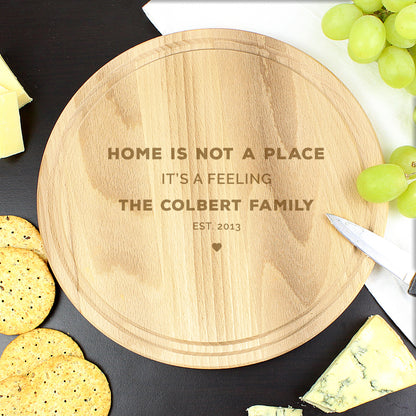 Personalised Heart Motif Round Chopping Board from Heartfelt Gifts