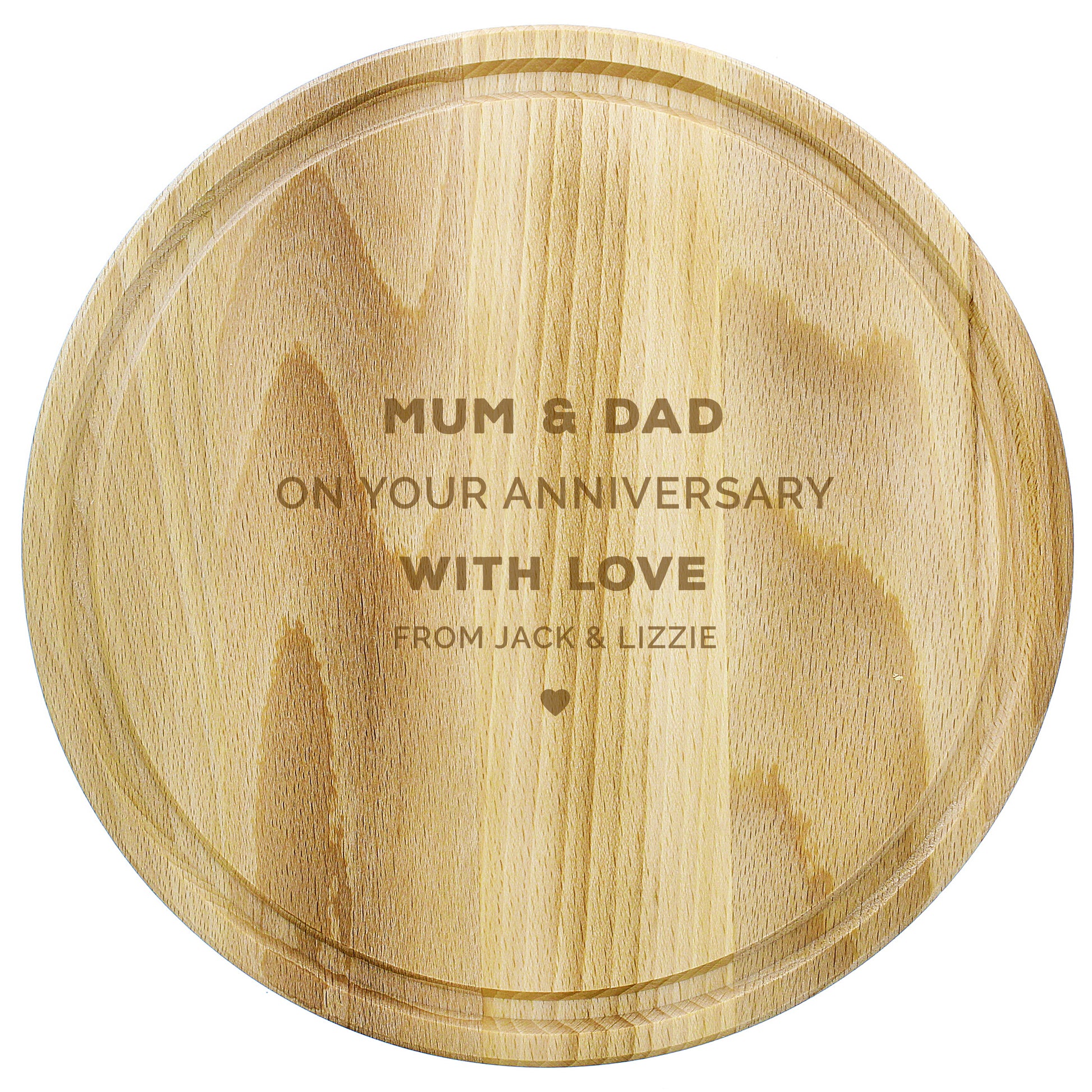 Personalised Heart Motif Round Chopping Board - image 5