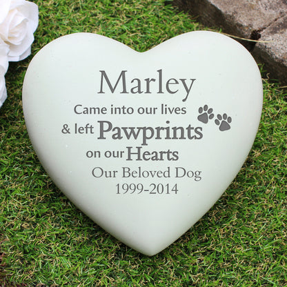 Personalised Pet Pawprints Heart Memorial - image 3