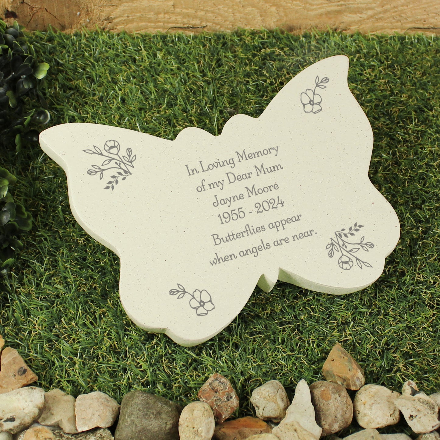 Personalised Floral Memorial Resin Butterfly - image 2