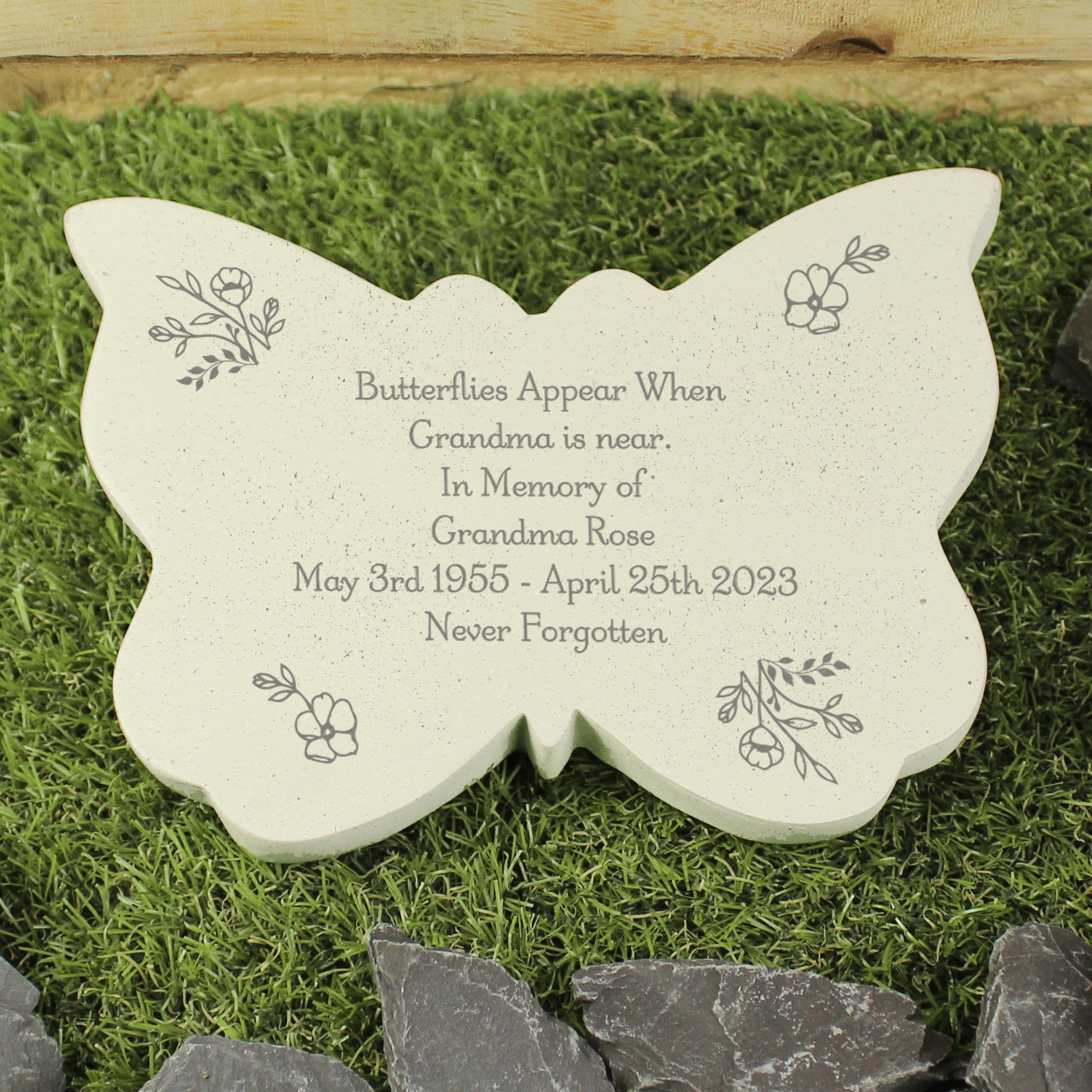 Personalised Floral Memorial Resin Butterfly - image 6
