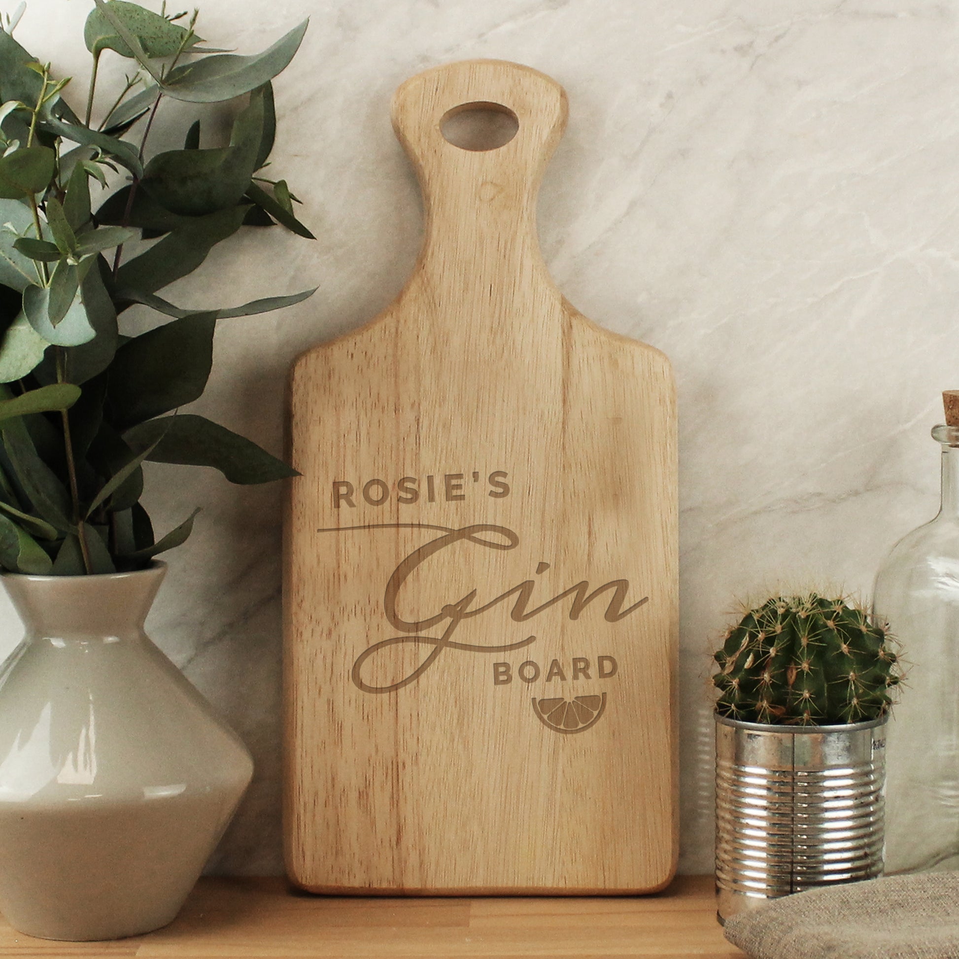 Personalised Gin Wooden Paddle Board from Heartfelt Gifts