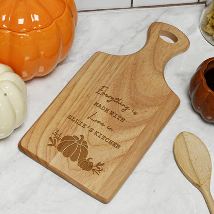 Personalised Pumpkin Paddle Wooden Chopping Board – Autumn Kitchen Seasonal Gift - image 3