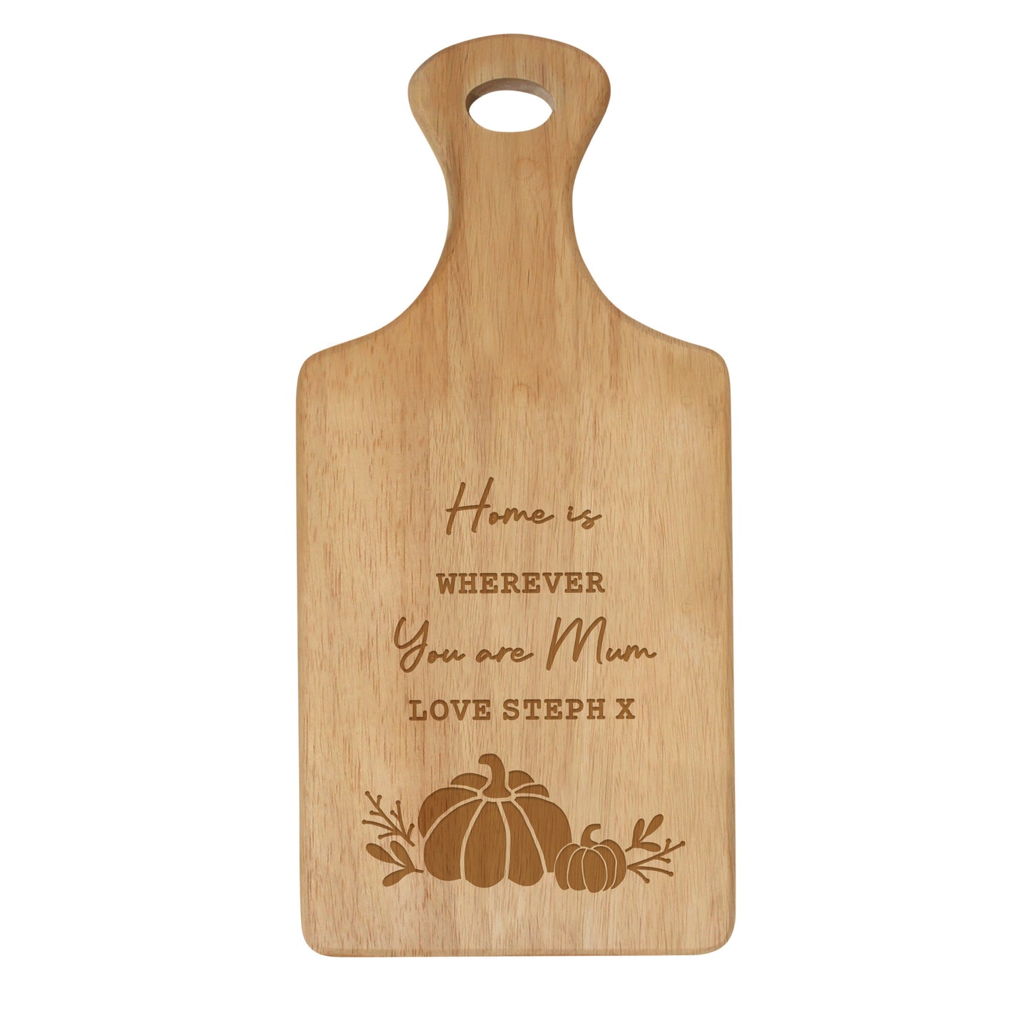 Personalised Pumpkin Paddle Wooden Chopping Board – Autumn Kitchen Seasonal Gift - image 4