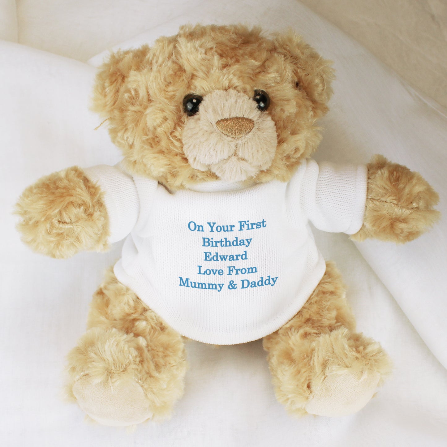 Personalised Message Teddy Bear - Blue from Heartfelt Gifts