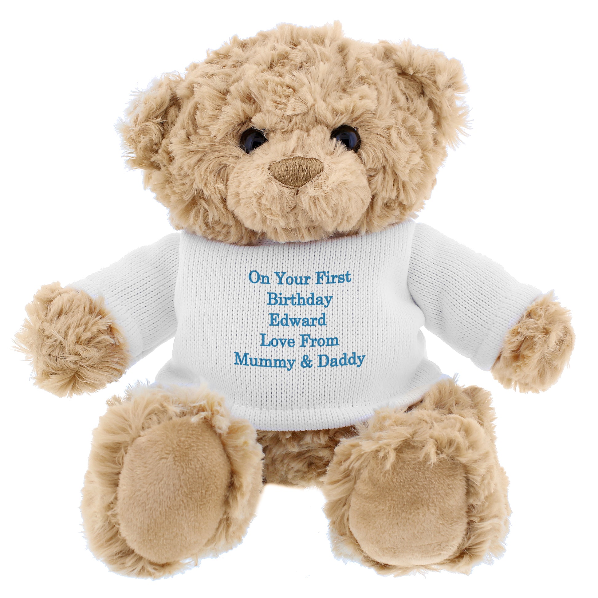 Personalised Message Teddy Bear - Blue - image 5