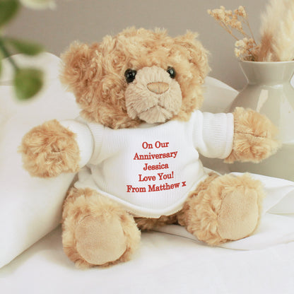 Personalised Teddy Bear - Red Message - image 6