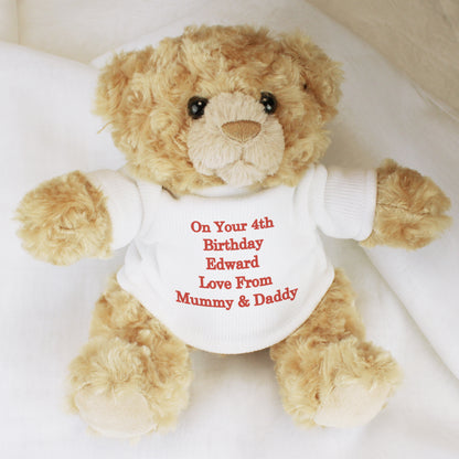 Personalised Teddy Bear - Red Message - image 7