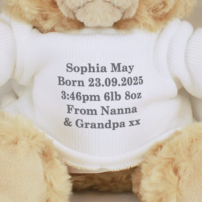 Personalised Message Teddy Bear - Grey - image 3