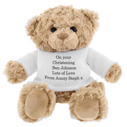 Personalised Message Teddy Bear - Grey - image 4