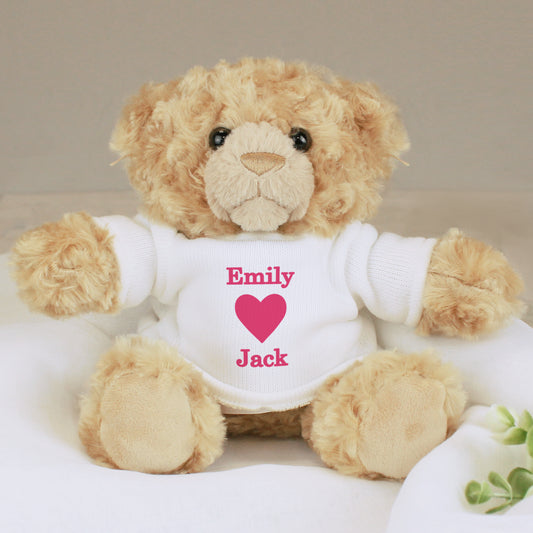 Personalised Love Heart Teddy Bear from Heartfelt Gifts