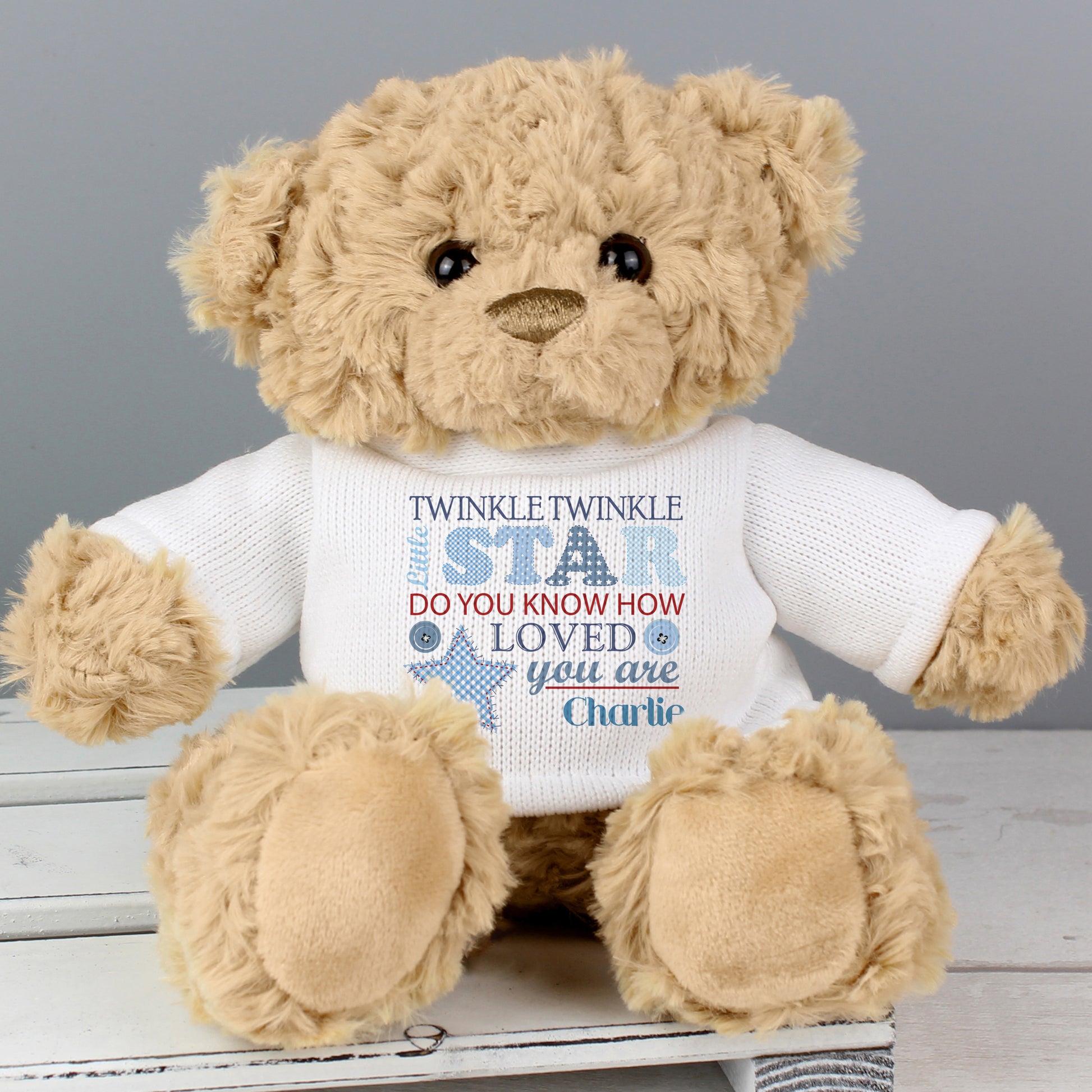 Personalised Twinkle Boys Teddy Bear from Heartfelt Gifts