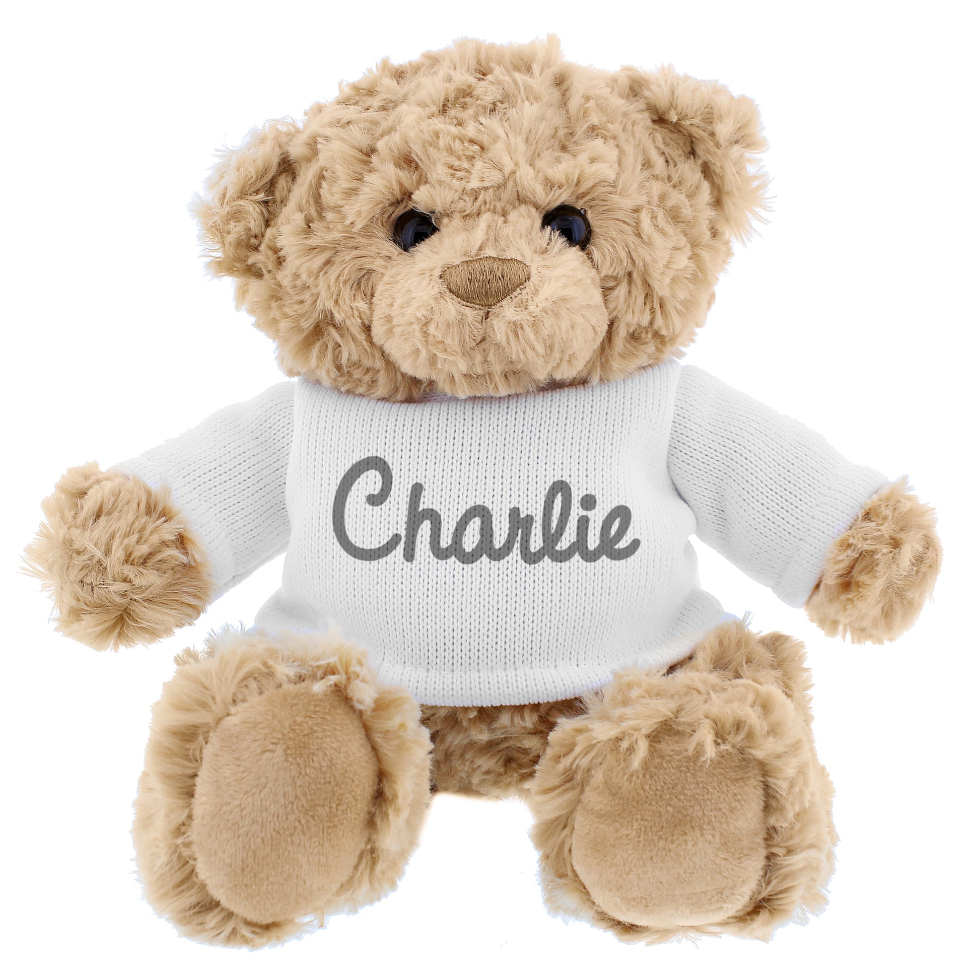 Personalised Name Only Teddy Bear  - Grey - image 2