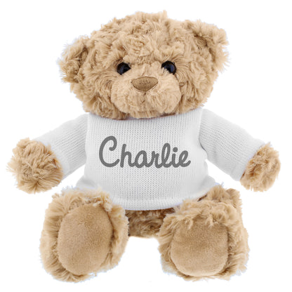 Personalised Name Only Teddy Bear  - Grey - image 2