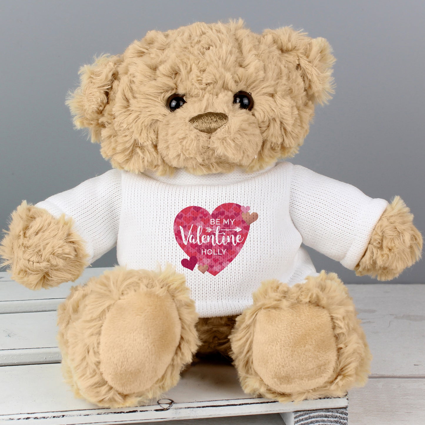 Personalised Valentines Day Confetti Hearts Teddy Bear - image 3