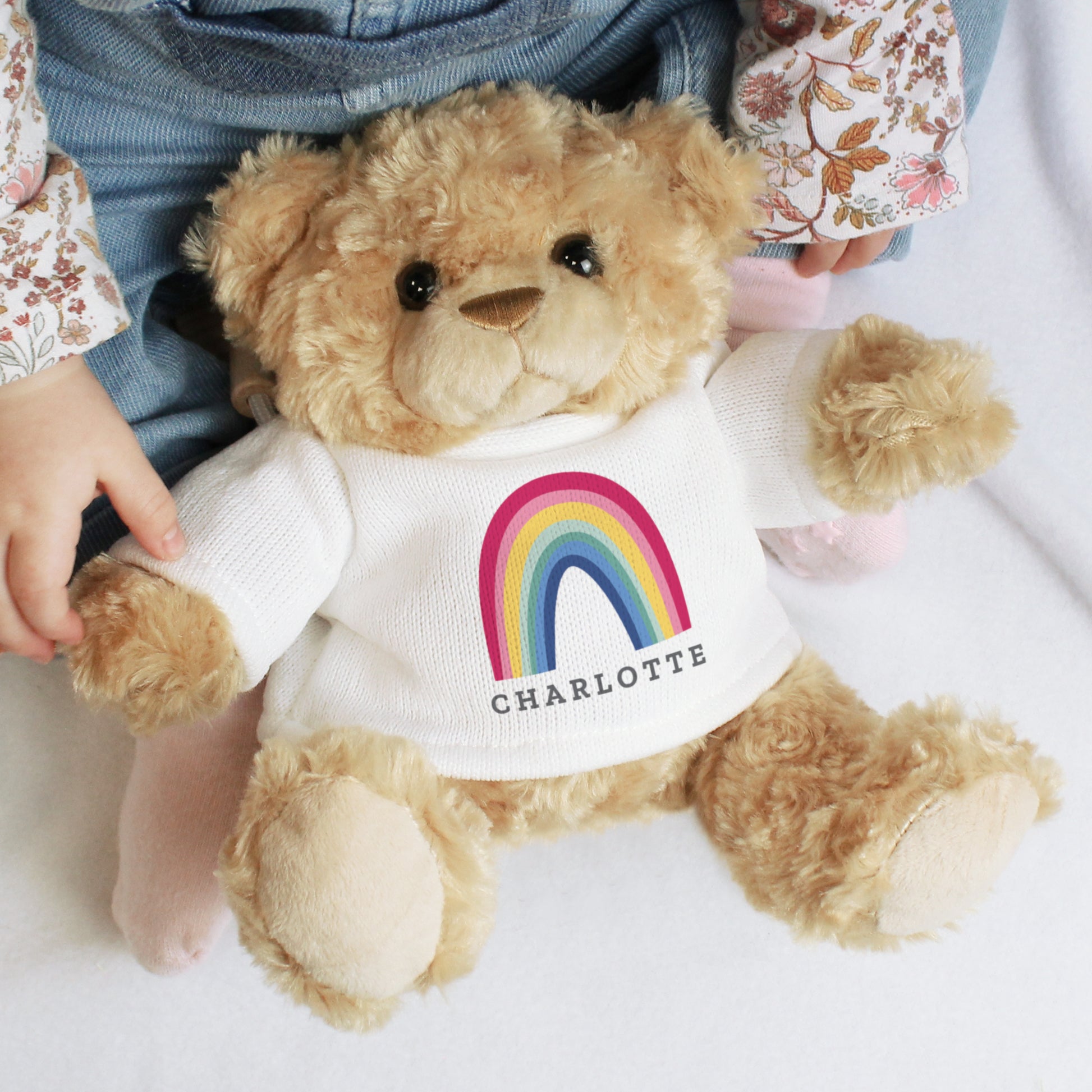 Personalised Rainbow Teddy Bear from Heartfelt Gifts