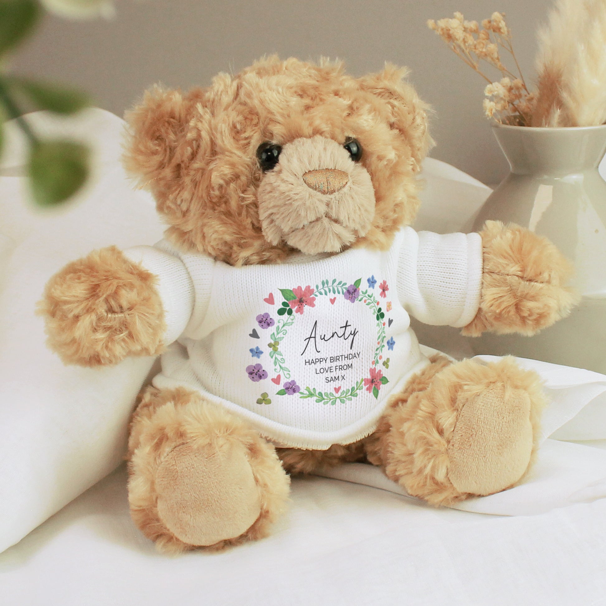 Personalised Floral Teddy Bear - image 2