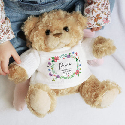 Personalised Floral Teddy Bear - image 6