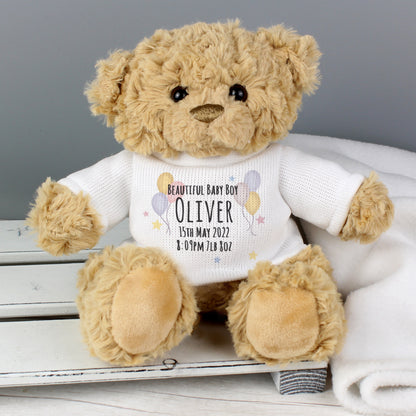 Personalised Teddy & Balloons Teddy Bear - image 2
