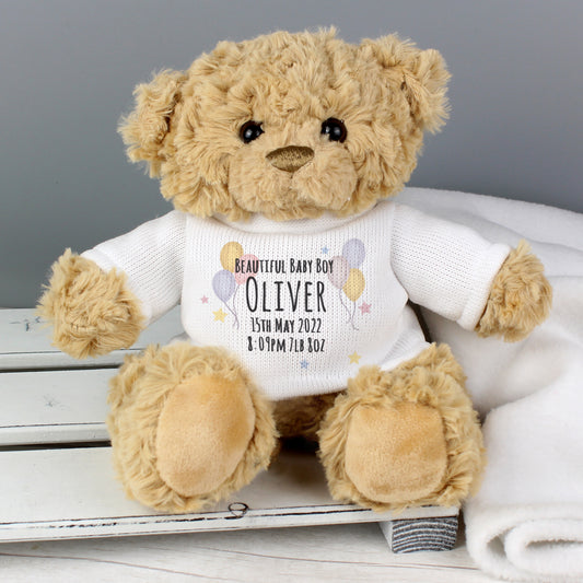Personalised Teddy & Balloons Teddy Bear - image 2