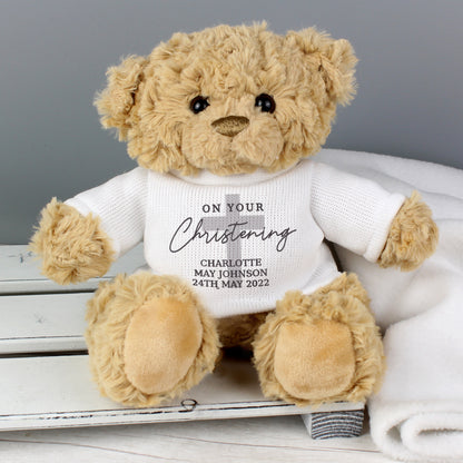 Personalised On Your Christening Teddy Bear - image 2