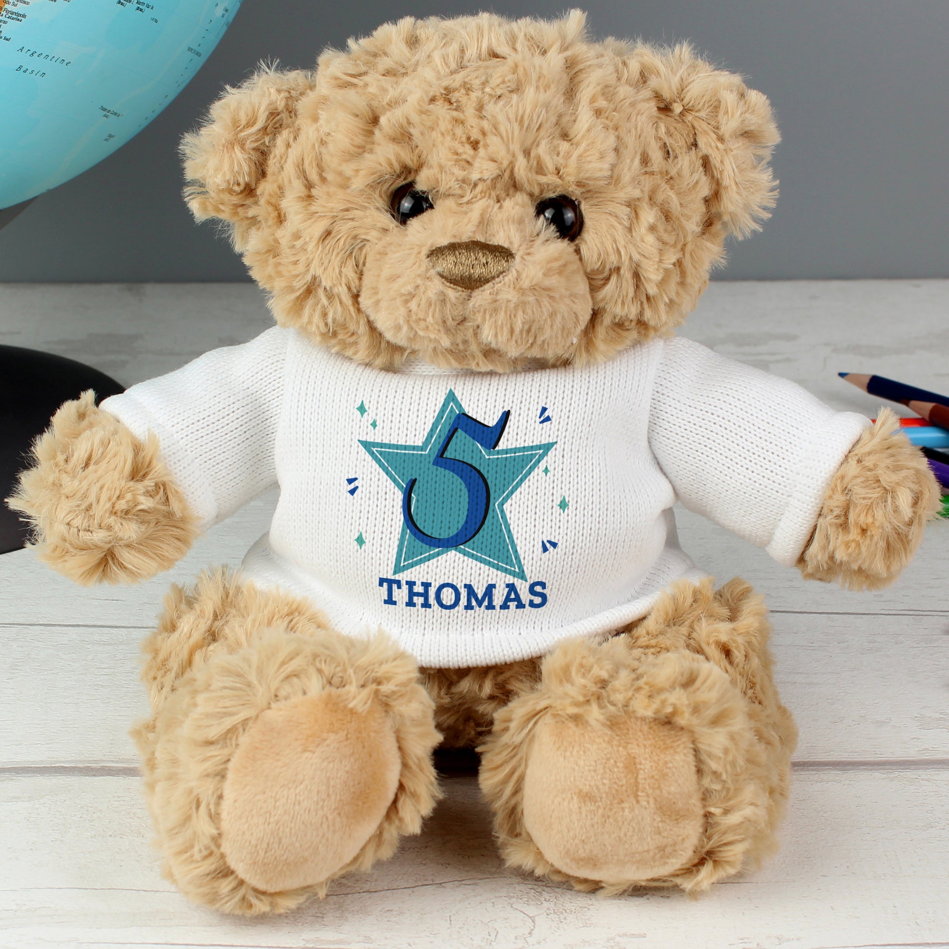 Personalised Blue Big Age Teddy Bear from Heartfelt Gifts