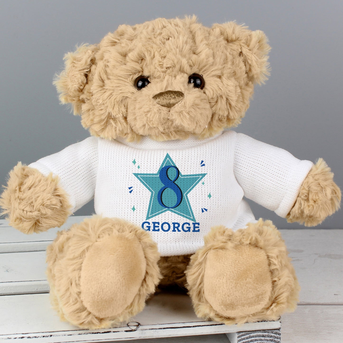 Personalised Blue Big Age Teddy Bear - image 4