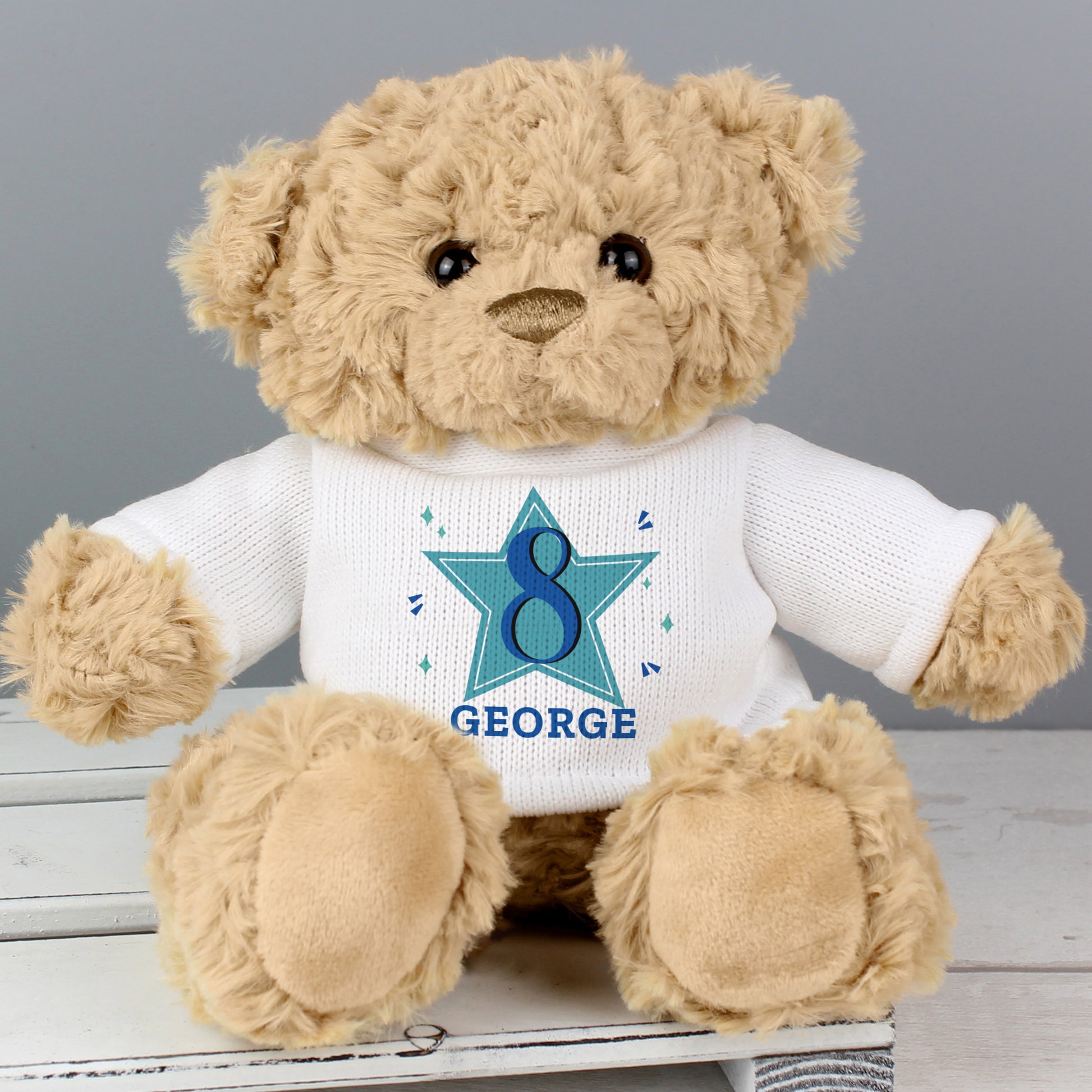 Personalised Blue Big Age Teddy Bear - image 4