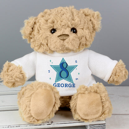 Personalised Blue Big Age Teddy Bear - image 4