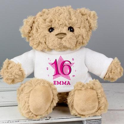 Personalised Pink Big Age Teddy Bear from Heartfelt Gifts