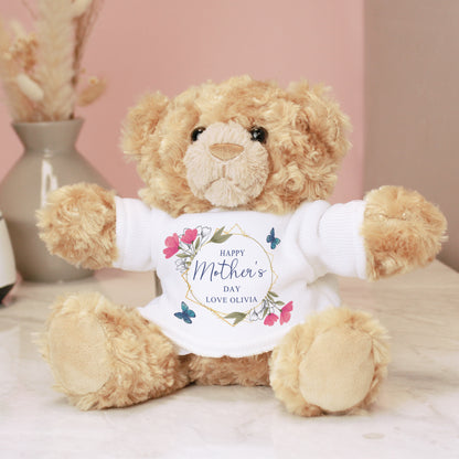 Personalised Geometric Floral Teddy Bear from Heartfelt Gifts