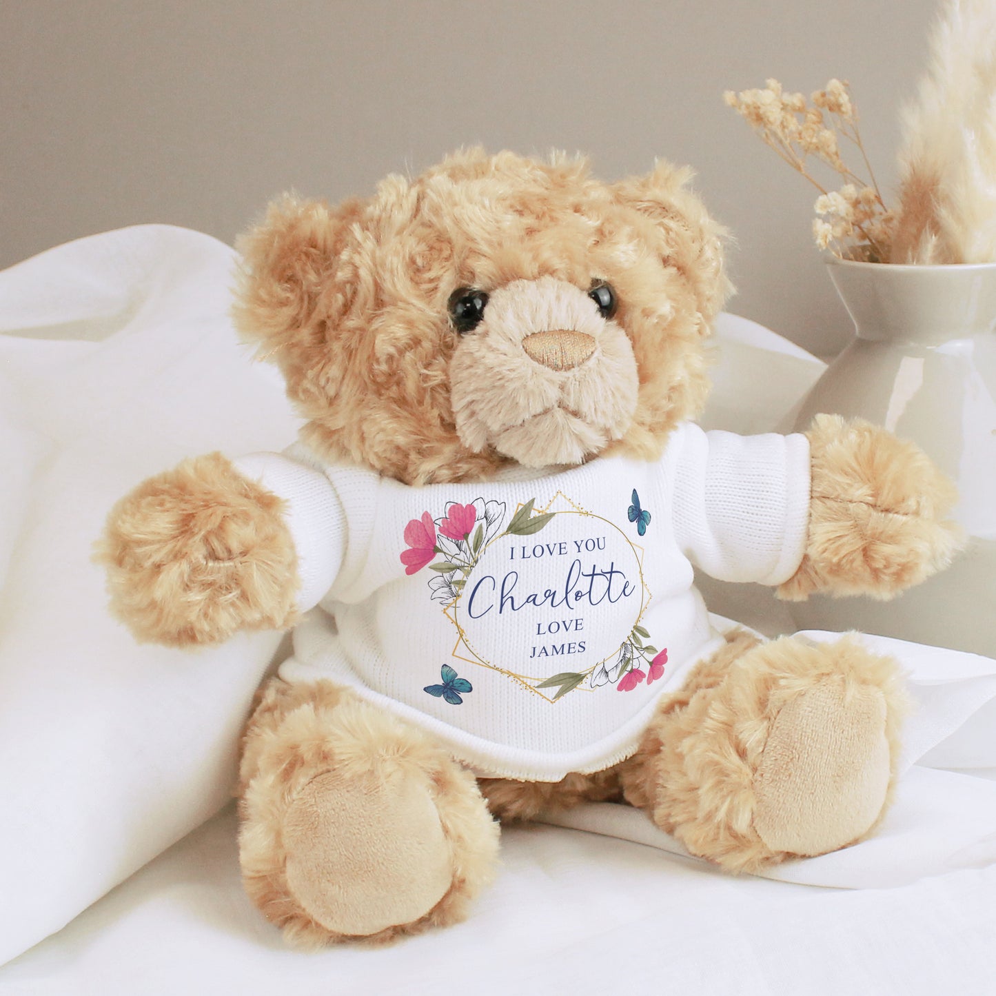 Personalised Geometric Floral Teddy Bear - image 3