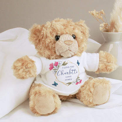Personalised Geometric Floral Teddy Bear - image 3