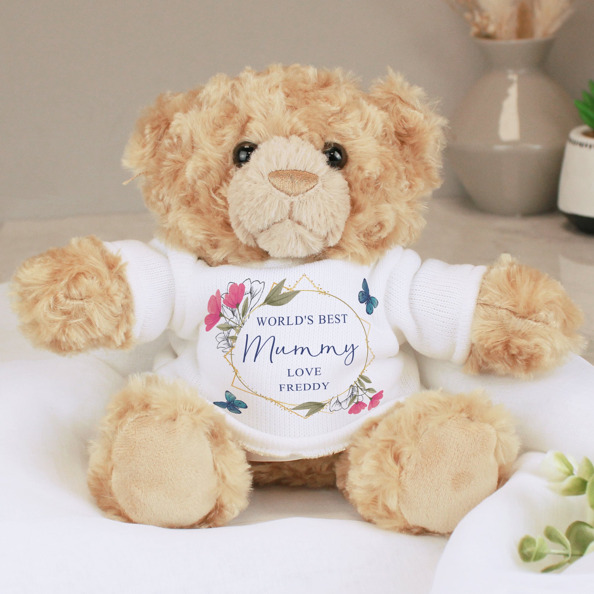 Personalised Geometric Floral Teddy Bear - image 6