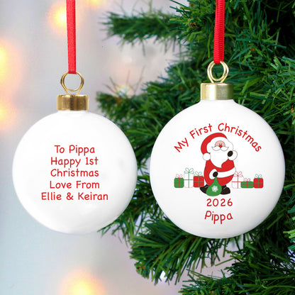 Personalised Santa with Presents Bauble from Heartfelt Gifts