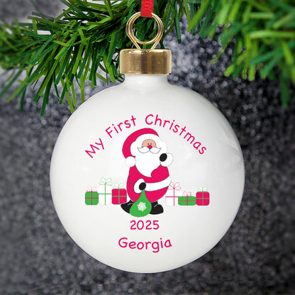 Personalised Santa with Presents Bauble - image 6