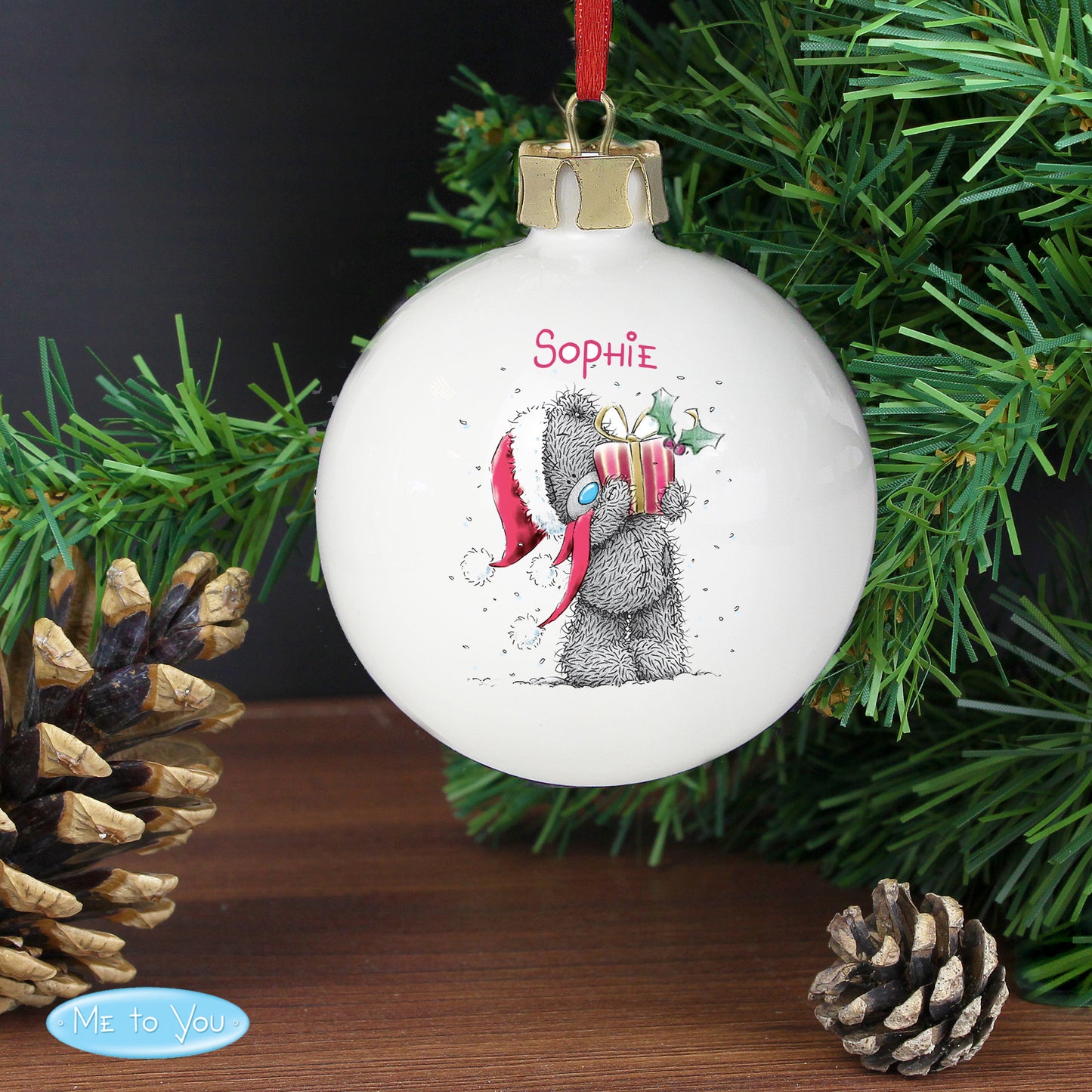 Personalised Me To You Christmas Present Bauble from Heartfelt Gifts