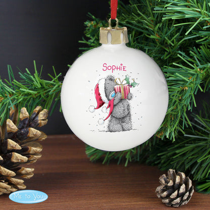 Personalised Me To You Christmas Present Bauble from Heartfelt Gifts