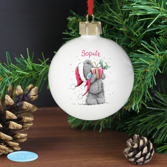 Personalised Me To You Christmas Present Bauble from Heartfelt Gifts