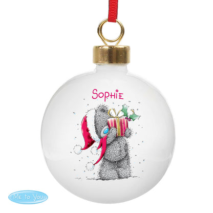 Personalised Me To You Christmas Present Bauble - image 5