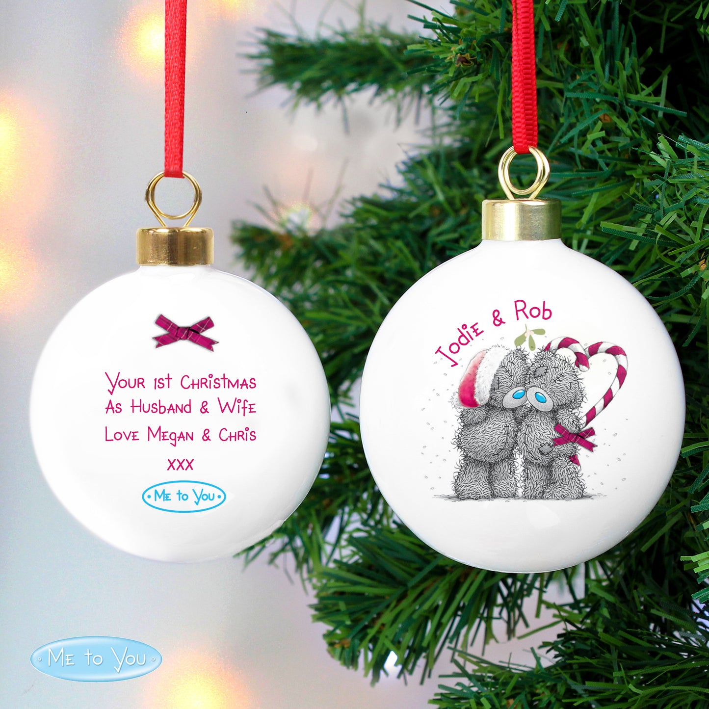 Personalised Me To You Couple Christmas Bauble from Heartfelt Gifts