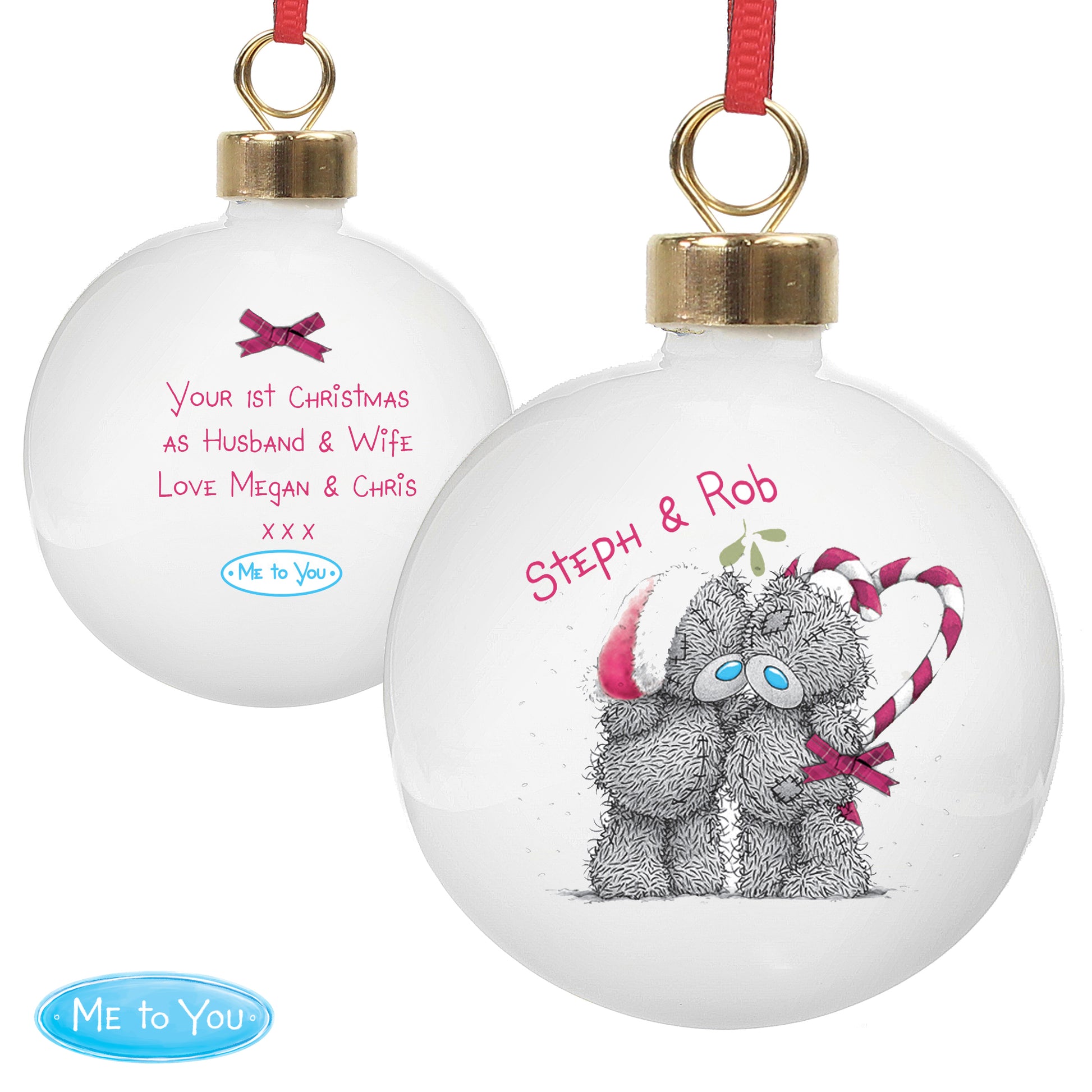 Personalised Me To You Couple Christmas Bauble - image 4