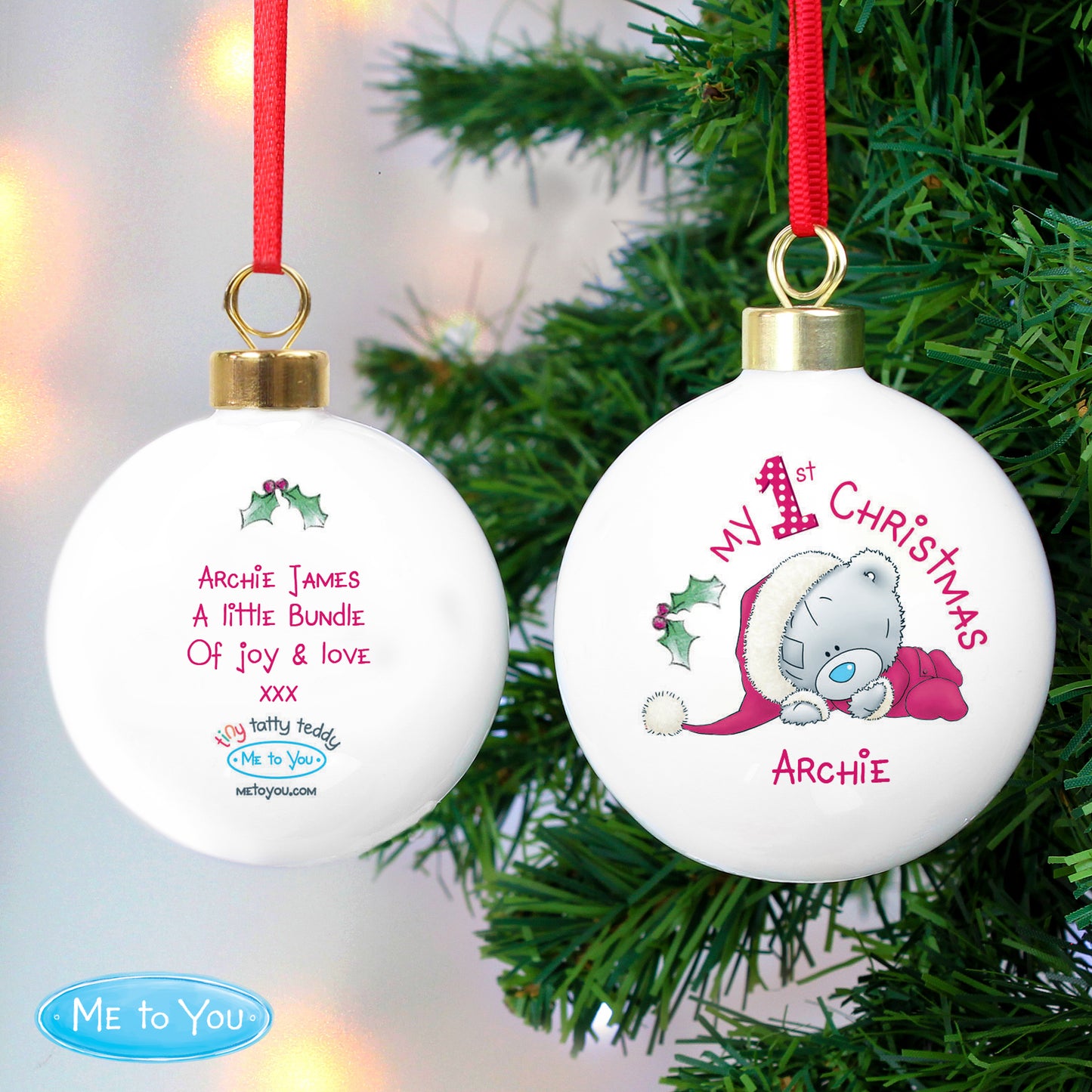 Personalised Me To You My 1st Christmas Bauble - image 2