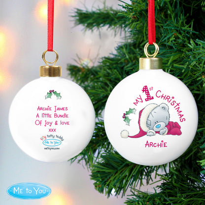 Personalised Me To You My 1st Christmas Bauble - image 2