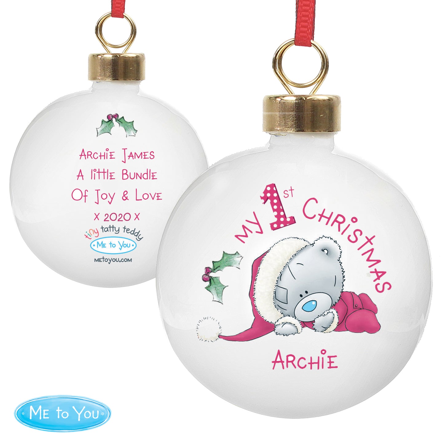 Personalised Me To You My 1st Christmas Bauble - image 3
