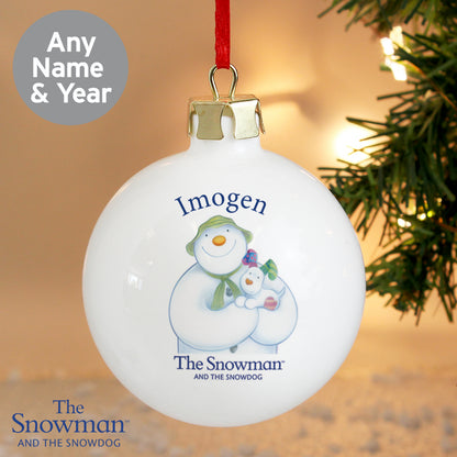 Personalised The Snowman and the Snowdog Bauble from Heartfelt Gifts