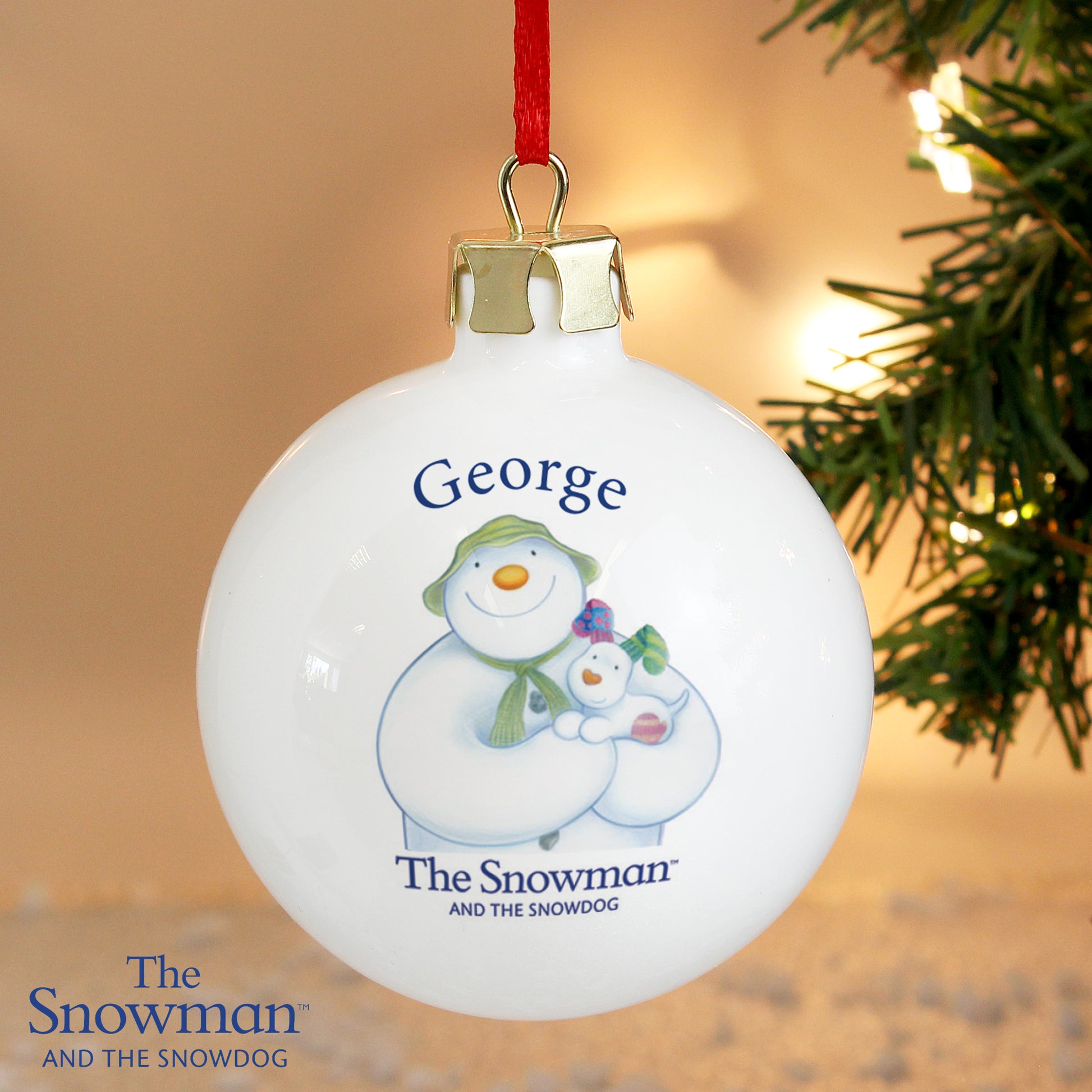 Personalised The Snowman and the Snowdog Bauble - image 3
