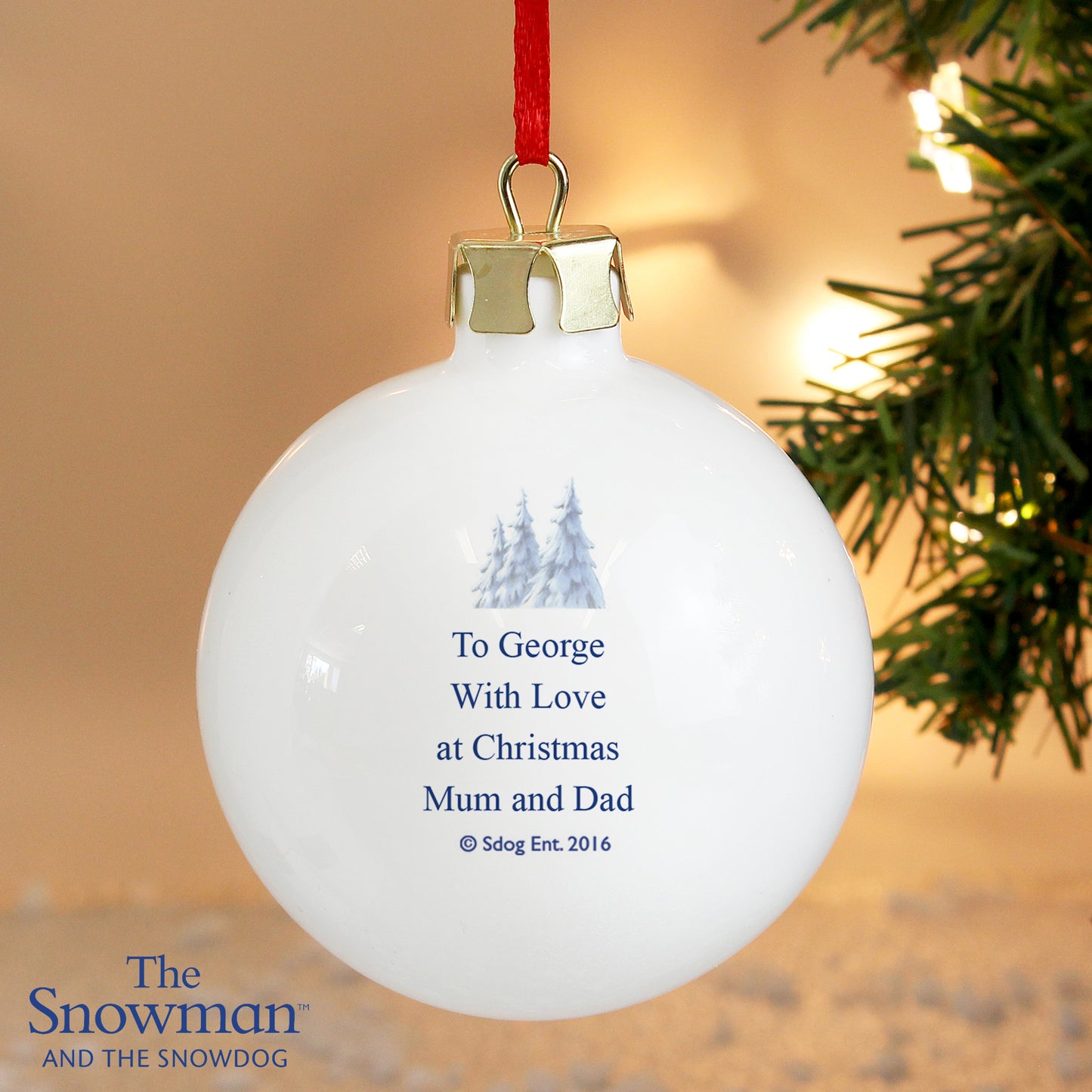 Personalised The Snowman and the Snowdog Bauble - image 6