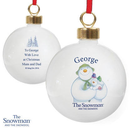 Personalised The Snowman and the Snowdog Bauble - image 7